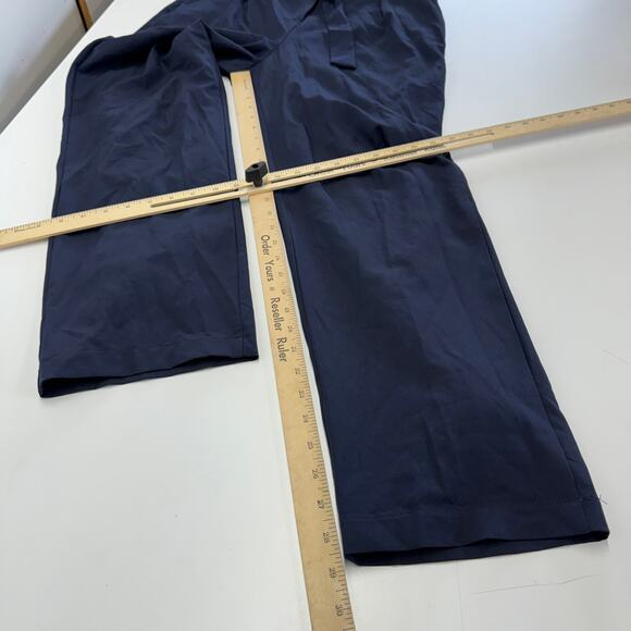 Lulus‎ Pants Womens Large Blue Straight Leg Belted High Rise Trousers - Picture 8 of 8